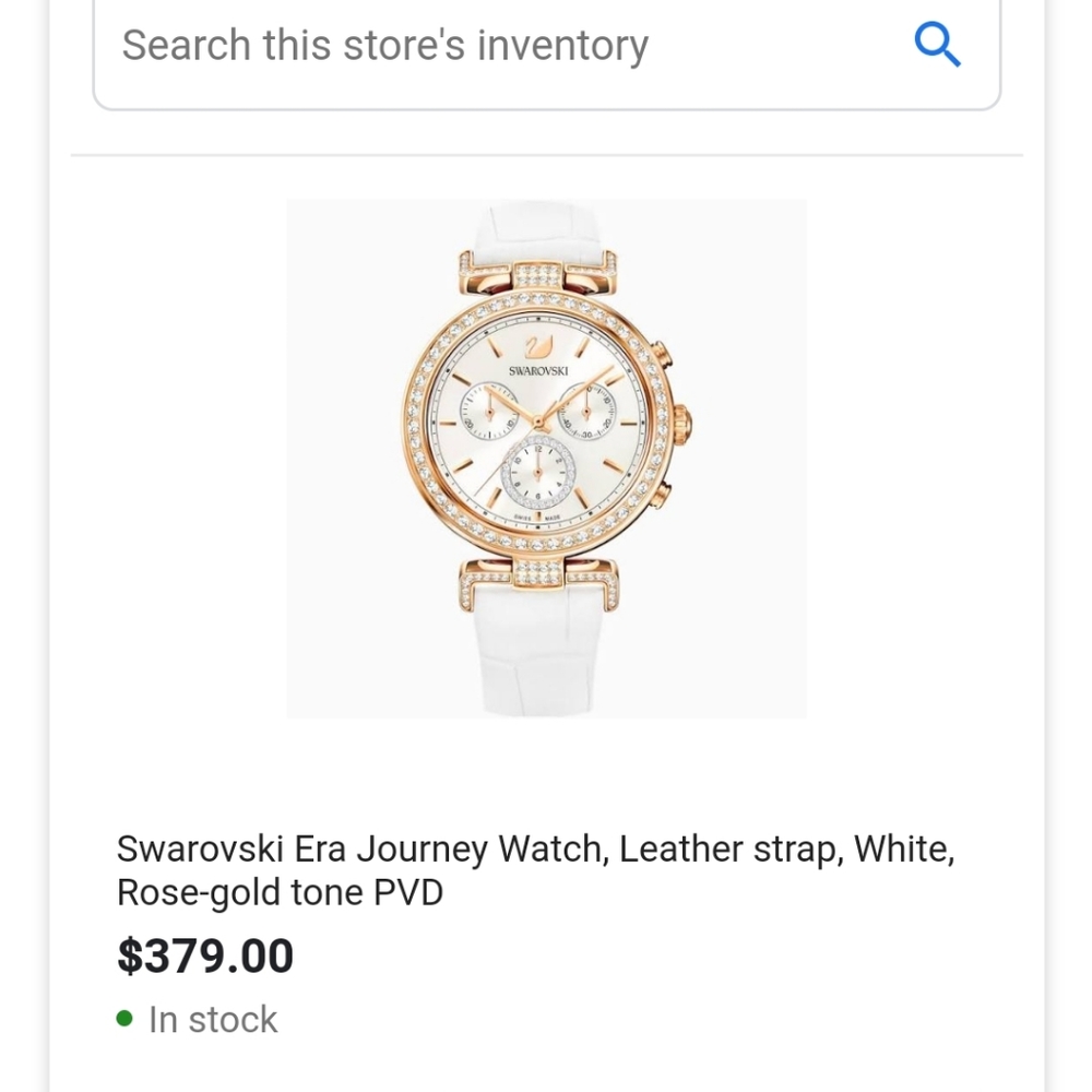 Swarovski Crystal Watch with Box & Bag RoseGold